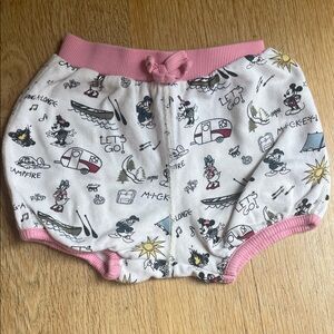 Disney by Hanna Andersson Cartoon Print Shorts - Pink and White